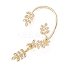 Leaf Crystal Rhinestone Alloy Ear Cuffs with Piercing LS-EJEW-I262-02KCG-1
