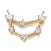 Brass Micro Clear Cubic Zirconia Charms ZIRC-F120-019G-06-1