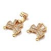 Brass Micro Pave Clear Cubic Zirconia Fold Over Clasps KK-C075-29G-2
