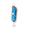 3Pcs 3 Styles Electroplated Natural Quartz Crystal Pointed Copper Wire Wrapped Pendants PALLOY-JF03767-03-3