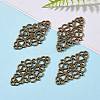 Tibetan Style Alloy Rhombus Filigree Joiners Links LS-X-TIBE-5377-AB-FF-6