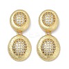 Brass Micro Pave Clear Cubic Zirconia Stud Earrings EJEW-H154-10B-G-4