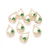Brass Micro Pave Cubic Zirconia Pendants LS-ZIRC-G151-02G-03-1