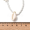Natural Cowrie Shell Pendant ABS Plastic Starfish Round Beaded Necklaces with 304 Stainless Steel End Chains NJEW-F356-01G-3