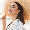 3 pairs 3 style Natural Shell Dangle Earrings with Plastic Pearl Beaded EJEW-AN0003-49-3