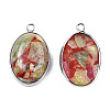 Assembled Peridot and Rose Quartz Pendants G-T111-01-5