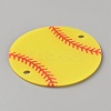 Acrylic Sport Ball Connector Charms MACR-WH0007-160A-2