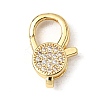 Brass Clear Cubic Zirconia Lobster Claw Clasps KK-Z078-47B-G-1