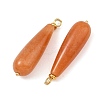 Natural Red Aventurine Pendants PALLOY-JF05882-2
