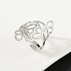 304 Stainless Steel Open Cuff Rings for Women RJEW-U061-02P-3