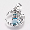 Brass Micro Pave Cubic Zirconia Pendants ZIRC-E147-57P-2