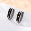 304 Stainless Steel with Enamel Hoop Earrings EJEW-M001-21C-P-1