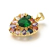 Rack Plating Brass with Cubic Zirconia Pendants KK-Z086-15G-06-2