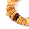Natural Amber Beaded Stretch Bracelets for Men Women BJEW-T018-21-3
