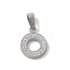 Ion Plating(IP) 304 Stainless Steel Micro Pave Cubic Zirconia Pendants STAS-Z107-06P-03-1