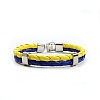 Two Tone Imitation Leather Woven Double Layer Multi-strand Bracelet LS-PW-WG59039-01-1