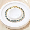 Brass Enamel Link & Charm Bracelets BJEW-Z094-02G-01B-1