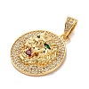 Brass Micro Pave Cubic Zirconia Pendants KK-U076-05G-3