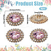 4Pcs 1-Hole Alloy Glass Shank Buttons FIND-DR0001-99C-2