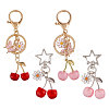 4Pcs 4 Styles Cherry Resin & Alloy Pendant Decorations HJEW-CA0001-73-1