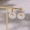 Flat Round 304 Stainless Steel Hoop Earrings MP0677-3-2