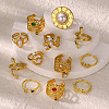 Retro Royal Style 304 Stainless Steel Cuff Rings FS-WG343E9-08-3