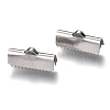 Non-Tarnish Unicraftale 304 Stainless Steel Ribbon Crimp Ends STAS-C018-22P-02-1