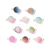 Imitation Pearl Acrylic Round Berry Connector Charms PALLOY-JF04422-02-1