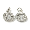 Rack Plating Brass Micro Pave Cubic Zirconia Pendants KK-K386-02J-P-1