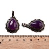 Natural Banded Agate Teardrop Pendants G-K363-01R-15-3