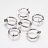 Tarnish Resistant 304 Stainless Steel Retractable Clip-on Hoop Earrings LS-STAS-I097-078P-6