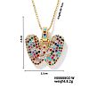 Brass Pave Colorful Cubic Zirconia Letter Pendant Box Chain Necklaces NU0575-23-1