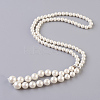 Natural Round Shell Pearl Pendant Necklaces NJEW-P232-F-2