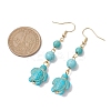 Synthetic Turquoise Dangle Earrings EJEW-JE05849-03-5