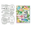 Fishing Theme Carbon Steel Cutting Dies Stencils DIY-WH0309-1488-1