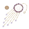 Wire Wrapped Natural Amethyst Chips Ring Hanging Ornaments HJEW-JM02371-06-3