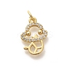 Rack Plating Brass Micro Pave Cubic Zirconia Pendants KK-H508-28G-09-1