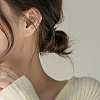15Pair Tiny Barbell 999 Fine Silver Stud Earrings for Girl Women EJEW-BBC0001-60-5