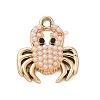 Plastic Imitation Pearl Pendants PALLOY-P313-10A-G-1
