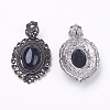 Natural Dyed & Heated Black Agate Gothic Pendants G-F228-18M-FF-2