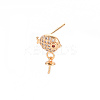 Brass Micro Pave Clear Cubic Zirconia Earring Findings KK-T062-216G-NF-4