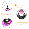 FIBLOOM 4 Pairs 4 Colors Natural Shell Chandelier Earrings EJEW-FI0002-07-4