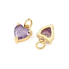 Brass Pave Cubic Zirconia Charms KK-Q085-08G-04-1