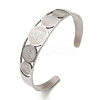 Religion 201 Stainless Steel Cuff Bangles for Women BJEW-F507-02P-2