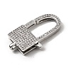 Brass Clear Cubic Zirconia Lobster Claw Clasps KK-Z078-48B-P-2