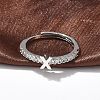 S925 Sterling Silver Adjustable Letter Rings for Women RJEW-M068-01P-X-4