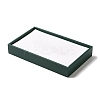 6-Slot Rectangle PU Leather Rings Display Trays with Gray Velvet Inside VBOX-C003-03-3