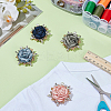 4Pcs 4 Colors Flower Cloth Pins JEWB-GO0001-17-4