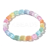 Dyed Natural Selenite Oval Beaded Stretch Bracelet for Women BJEW-I312-03A-3