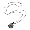 Retro Mandala 201 Stainless Steel Box Chain Constellation Pendant Necklaces for Women Men LS-NJEW-M223-01E-3